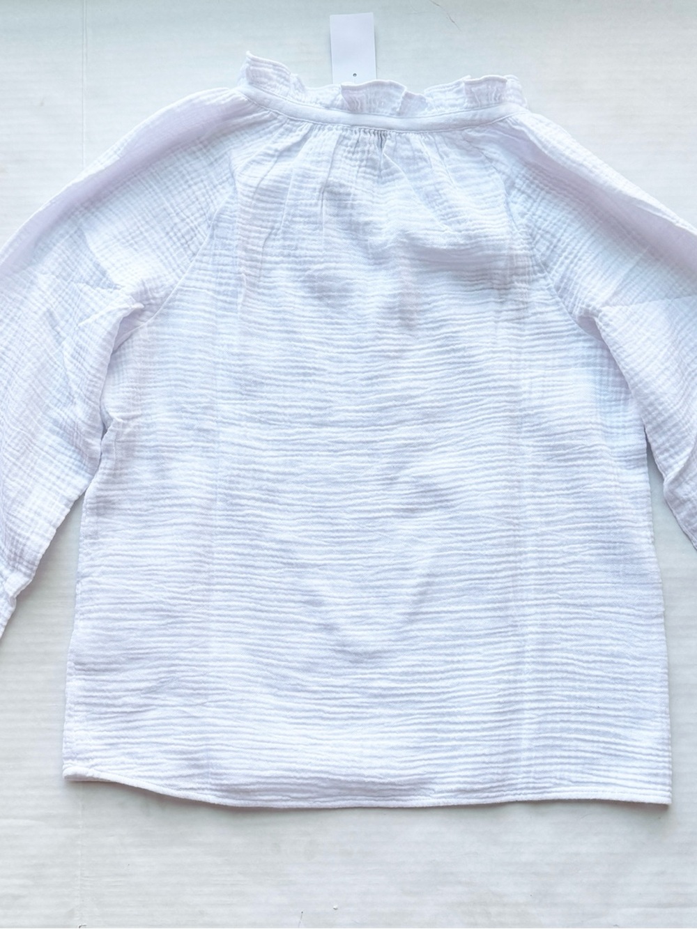J.Crew New Womens Long Sleeve Gauze Tie Neck Top White Size S NWT - Picture 9 of 16